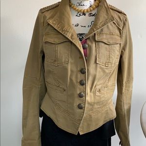Free People Shrunken Officer Military Jacket